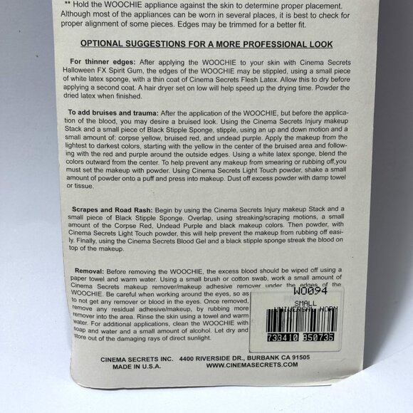 Cinema Secrets Woochie Small Universal Horns Latex Appliance NWT NOS - Picture 8 of 12